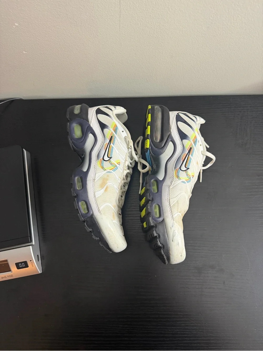 Nike Kids White Sneakers with Yellow and Green Accents